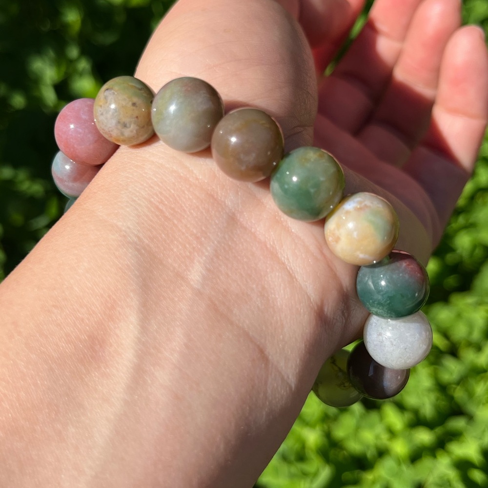 12mm colorful ocean jasper bracelet - Picture 1 of 6